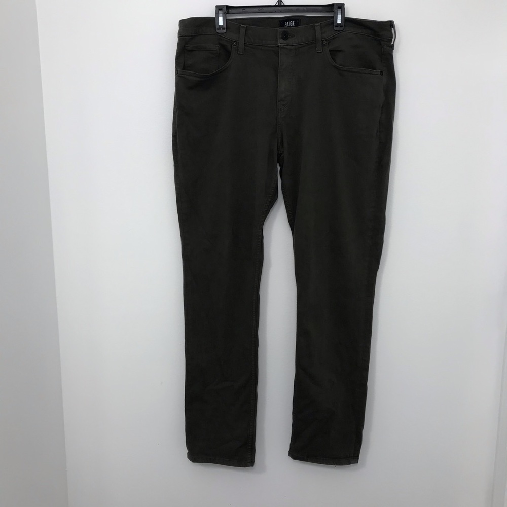 Paige Men's Federal 5-Pocket Pants Sz 38 Green River Moss 38 X 33